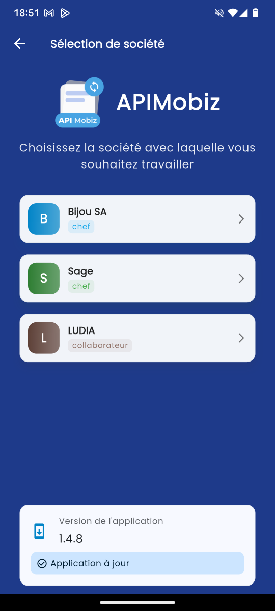 Multi-Sociétés Screenshot