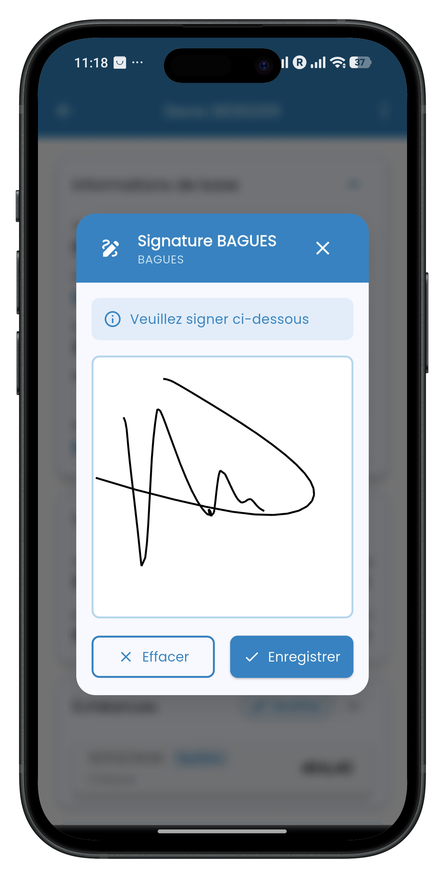 Capture APIMobiz - Signature électronique